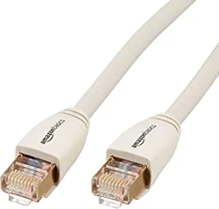 AmazonBasics RJ45 Cat7 High-Speed Gigabit Ethernet Patch Internet Cable, 10Gbps, 600MHz - 3 Feet (1M), White