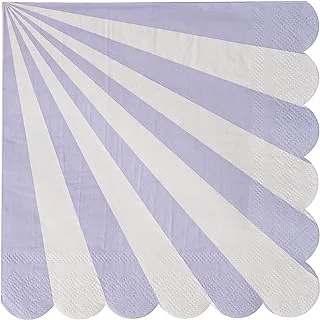 Meri Meri Striped Large Napkin Set 20-Pieces, Lavender
