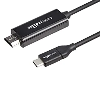 محول كابل USB-C إلى HDMI من Amazon Basics (متوافق مع Thunderbolt 3) 4K @ 30Hz - قدم واحد