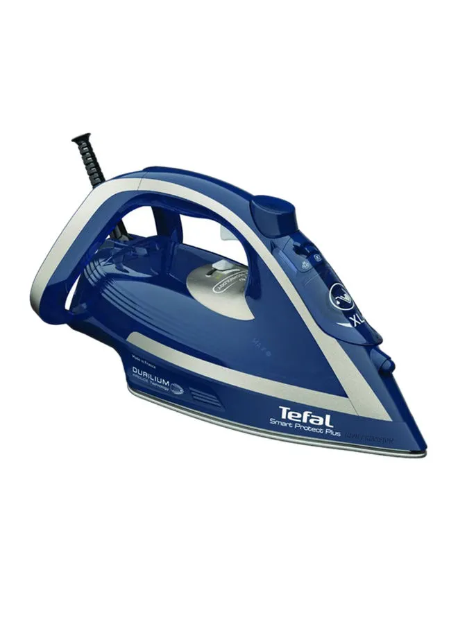 Tefal Steam Iron |Smart Protect+  Iron Steamer | Durilium Airglide Soleplate Technology |  2 Years Warranty 270 ml 2800 W FV6872M0 Blue/Silver