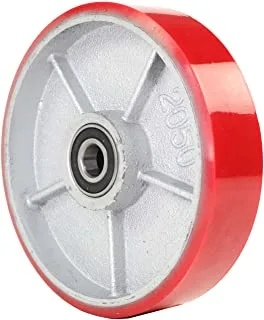 BMB Tools Red Polyurethane Wheels 200x50 Plate Casters |Material Handling Products| Industrial Casters