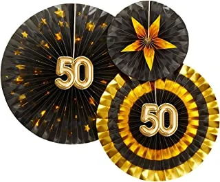Neviti 773833 Glitz and Glamour Age 50 Pinwheels, Black/Gold