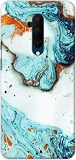 جراب خلفي بطبعة رخامية باللون الأزرق غير اللامع من خاليس لهاتف OnePlus 7T Pro - K208218