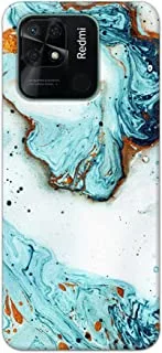 Khaalis Marble Print Blue matte finish designer shell case back cover for Xiaomi Redmi 10c - K208218