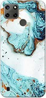 Khaalis Marble Print Blue matte finish designer shell case back cover for Realme C25Y - K208218