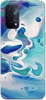 Khaalis Marble Print Blue matte finish designer shell case back cover for Oppo A74 - K208223