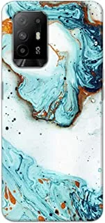 Khaalis Marble Print Blue matte finish designer shell case back cover for Oppo A93 - K208218