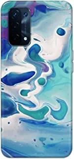 Khaalis Marble Print Blue matte finish designer shell case back cover for Oppo A74 5G - K208223