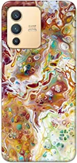 Khaalis Marble Print Multicolor matte finish designer shell case back cover for Vivo V23 - K208217