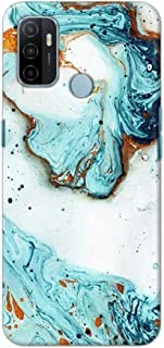 Khaalis Marble Print Blue matte finish designer shell case back cover for Oppo A53 - K208218