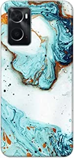 Khaalis Marble Print Blue matte finish designer shell case back cover for Oppo A76 - K208218