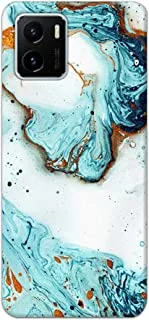Khaalis Marble Print Blue matte finish designer shell case back cover for Vivo Y15s - K208218