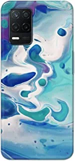 Khaalis Marble Print Blue matte finish designer shell case back cover for Realme 8 5G - K208223