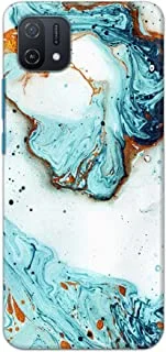 Khaalis Marble Print Blue matte finish designer shell case back cover for Oppo A16k - K208218