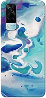 Khaalis Marble Print Blue matte finish designer shell case back cover for Vivo Y53s - K208223