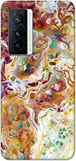 Khaalis Marble Print Multicolor matte finish designer shell case back cover for Vivo X70 - K208217