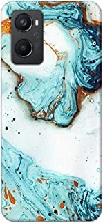 Khaalis Marble Print Blue matte finish designer shell case back cover for Oppo A96 - K208218