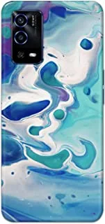 Khaalis Marble Print Blue matte finish designer shell case back cover for Oppo A55 - K208223