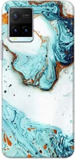 Khaalis Marble Print Blue matte finish designer shell case back cover for Vivo Y21T - K208218
