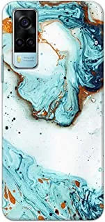 Khaalis Marble Print Blue matte finish designer shell case back cover for Vivo Y53s - K208218