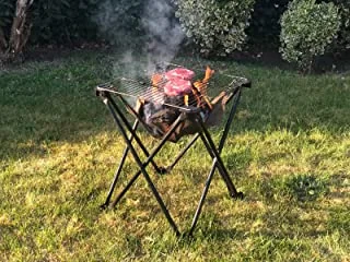 DesignNest BBQ Folding Fire Campfire Grill صغير ، أسود