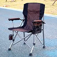 Alsafi-EST-XL-Portable Folding Camping Chair - With Cup Base Attachment And Adjustable Side Pocket - For Trips, Beach And Outdoor Activities Alsafi-EST-