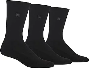 Chaps mens Cotton Rayon Dress Crew Socks - 3 Pair Pack - Assorted Solid Color and True Rib Dress Sock (pack of 3)