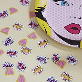 Ginger Ray Pop Art Table Confetti, Pink