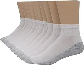 Hanes Men's FreshIQ Odor Protection With Cushioned Foot Bottom Ankle Socks, 12-Pack