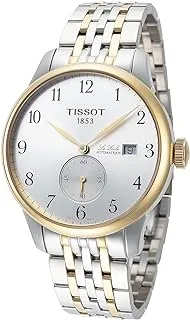 Tissot Mens Le Locle 316L Stainless Steel case with Yellow Gold PVD Coating Swiss Automatic Watch, Grey, Stainless Steel, 19 (T0064282203200), Gold, Silver, 30M, Automatic Watch