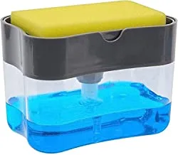 SHOWAY Soap Dispenser and Sponge Holder for Kitchen Sink Dish Washing Soap Dispenser..Sponge Rack Shelf, Soap Dispenser Pump | RANDOM COLOR |