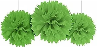 Kiwi Green Fluffy Tissue Decorations 3pcs
