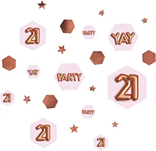 نفيتي 773413 Glitz and Glamour Age 21 Confetti Table Scatters، Pink / Rose Gold