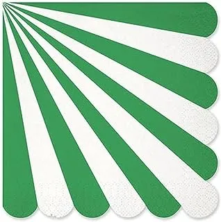 Meri Meri Stripe Napkin, Large, 20-Pieces Set, Green