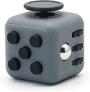 لعبة Appash Fidget Cube لتخفيف الضغط والقلق والتوتر رائعة للبالغين والأطفال [فكرة هدية] [لعبة الاسترخاء] [مخفف التوتر] [مادة ناعمة] (رمادي غامق وأسود)
