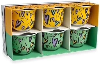 Silsal Hubbak Arabic Coffee Cups 6-Piece Set, Multicolor