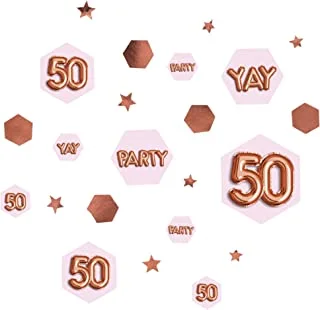 نيفيتي 773444 Glitz and Glamour Age 50 Confetti Table Scatters، Pink / Rose Gold