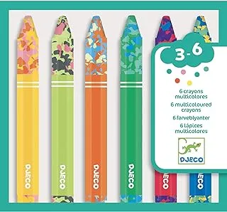 Djeco Multicoloured Crayons Colours 6 Pieces Set