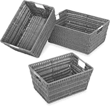 Whitmor Rattique Storage Baskets - Grey (3 Piece Set)