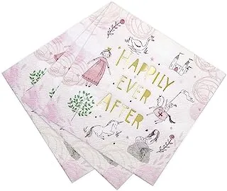 Talking Tables We Heart Fairytale Cocktail Paper Napkins 16-Pieces, Pink
