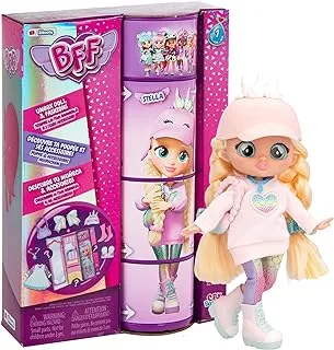 BFF by Cry Babies Stella Fashion Doll مع 9+ مفاجآت بما في ذلك الزي والإكسسوارات لألعاب الموضة للفتيات والأولاد من عمر 3 سنوات فما فوق ، دمية 7.8 بوصة