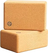 Manduka Cork Yoga Block, Resilient Material, Portable Fit & Easy to Grip, Comfortable Contoured Edges, Multi Size