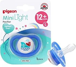 Pigeon, Minilight Pacifier, Ultra Light Weight, Soft Silicone, Bpa Free, L Size, Boy