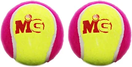 MG Cricket Tennis Ball with Jar 1 SET OF 2 PCS-YELLOW/PINK MGTB10