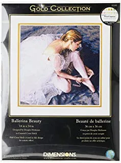 Dimensions Gold Collection Counted Cross Stitch Kit, Beautiful Ballerina, 18 Count White Aida, 14'' X