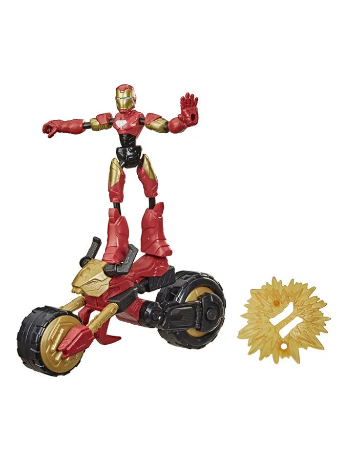 MARVEL Marvel Bend and Flex, Flex Rider Iron Man Action Figure Toy, 6-Inch Flexible Figure and 2-In-1 Motorcycle For Kids Ages 6 And Up
