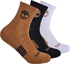 Timberland mens Yellow Boot Double Logo Half Cushioned Quarter Socks Quarter Socks