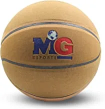 خامة من الألياف الدقيقة الناعمة لكرة السلة من MG ، مناسبة للعب على جميع الأسطح ، في الداخل ، في الهواء الطلق ، والتدريب والمنافسة على أي مستوى ، بني