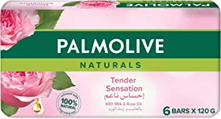 Palmolive Naturals Bar Soap Soft and Moisture with Milk and Rose 120gm - 6 pack