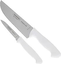 Tramontina Premium 2 Pieces Knife Set with Stainless Steel Blade and White Polypropylene Handle
